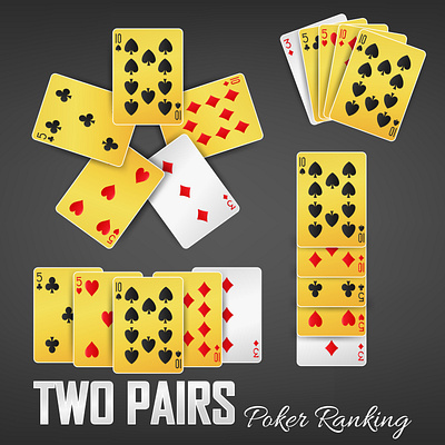 Two Pairs Poker Ranking adobe illustrator blackjack card casino casino games games hand jack joker king leisure poker poker card queen ranking solitaire spider solitaire texas holdem poker two pairs vector