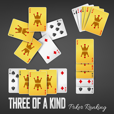 Three of Kind Poker Ranking adobe illustrator blackjack card casino casino games games hand jack joker king leisure poker poker card queen ranking solitaire spider solitaire texas holdem poker three of kind vector