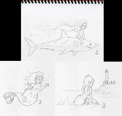 MerMay 2020 daily doodle drawing illustration mermaid mermaids mermay sketch