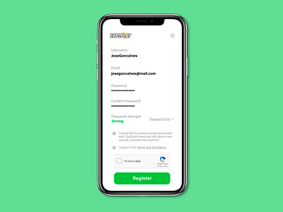 Mobile registration dailyui design flat minimal mobile redesign register registration ui ux web website zapsplat
