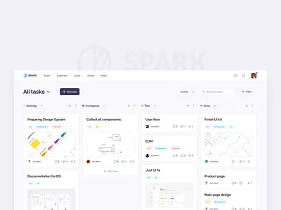 Spark Task manager analytics basic crm dashboard documentation manager progress system task tasks webdesign work workout