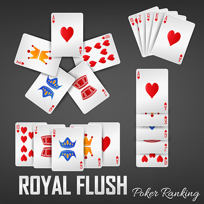 Royal Flush Poker Ranking adobe illustrator blackjack card casino casino games games hand jack joker king leisure poker poker card queen ranking royal flush solitaire spider solitaire texas holdem poker vector