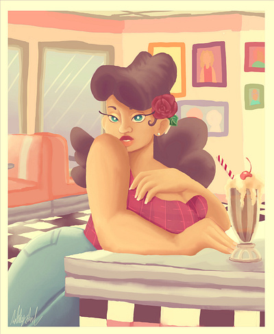 Rockabilly Gal illustration