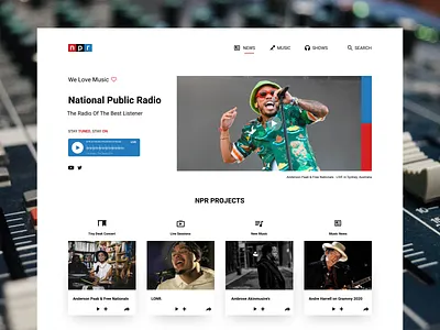 NPR Landing Page digital art digital design figma homepage landingpage ui ui design user experience user interface design user interface ui ux design web design
