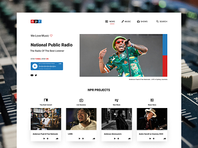 NPR Landing Page digital art digital design figma homepage landingpage ui ui design user experience user interface design user interface ui ux design web design
