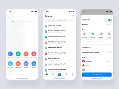 Office platform APP design document management logo multiplayer collaboration office platform ui 品牌 应用 消息列表