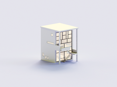 Frames 3d architecture house illustration minimal voxel