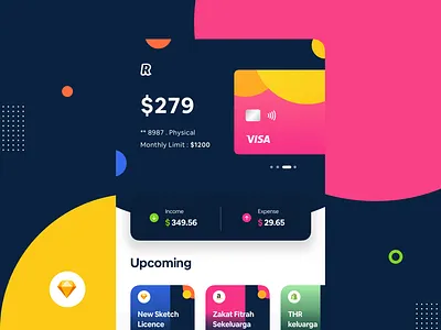 Digital Banking Exploration #Revolut bank bank app color credit credit card credit card payment debut digitalbanking dribbble expense illustration income mobile revolut transaction ux