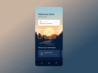 Mindfulness App Concept - Animated animation app design illustration interaction interaction design interactions interactive interface interface design ios app ios app design mindfulness minimalist ui design ux ux design