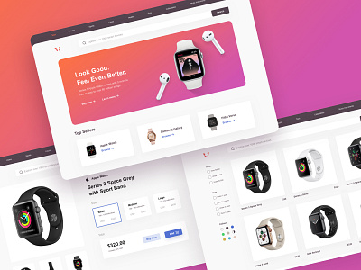 Ecommerce Store app apple branding design ecommerce interaction ios landing page logo modern sketch smart watch smartwatch ui uiux ux web