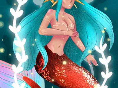 Mermaid 2 digital painting drawing illustration mermaid mermay mithology