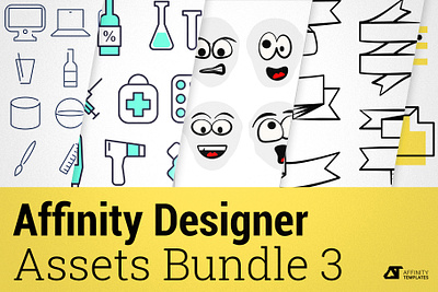 Affinity Designer Assets Pack vol. 3 assets bundle creativemarket design icon illustration set temple vector vectors