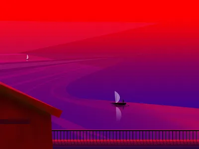 RIVERSIDE art colour design eveningcolours expirimentcolour graphicdesign illustraion landscape landscape illustration riverside vector viewpoint