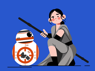 Star Wars 01 bb8 characters girl illustrations robot starwars