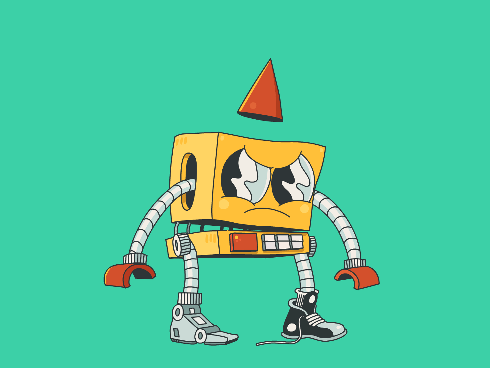 Mood Robot 2d animation angry animated gif cel animation character design comics gif quirino robot sad