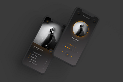 #DailyUI - 09 Music Player app black design icon musicplayer orange typography ui ux