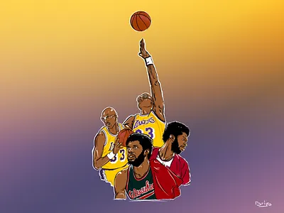 Kareem illustration kareem abdul jabbar los angeles lakers milwaukee bucks nba