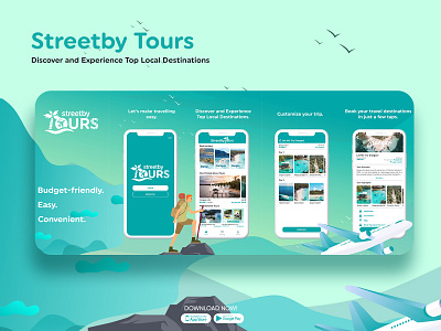 StreetBy Tours booking app destinations tours travel app ui design