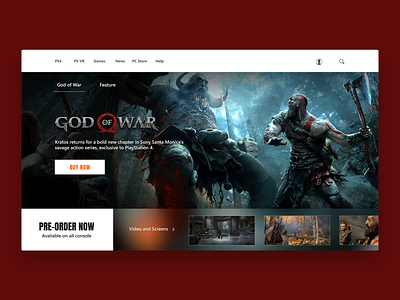 Exploration - Day 06 adobe xd games gaming god of war graphic design illustration landing design landing page player redesign ui ui design uidesign user interface user interface design user interface ui war web website concept