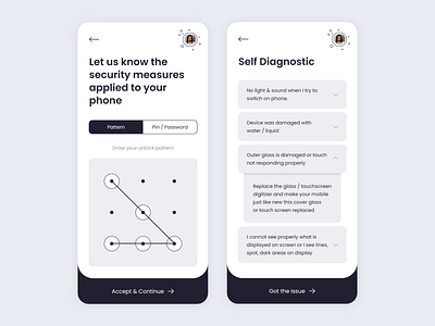 Mobile Repair 2.0 adobe xd design freelancer interaction animation interaction design interface design ios app iphone x minimal design mobile mobile app mobile app repair mobile repair mobile ui mpbile phone repair pattern screen pattern unlock product design repair app screen unlock