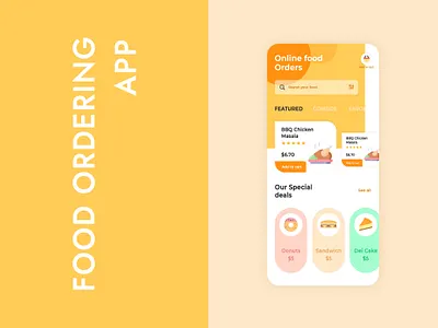 Food Ordering App app design graphicdesign illustration photoshop ui ux vector