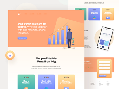 Landing Page for Bitcoin Mining Hosting bitcoin cryptocurrency homepage landing landing page web design