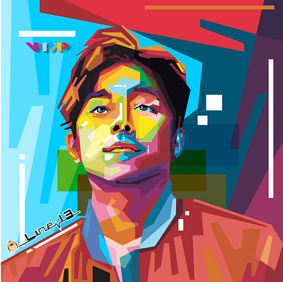 gong yoo WPAP Pop Up Portrait Art commission design flat illustration illustrator minimal portrait vector work wpap