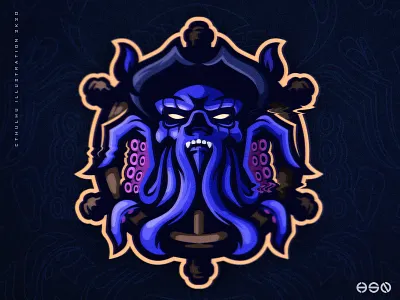 CTHULHU KRAKEN REMAKE bold branding character dark drawing esports gaming gaming logo illustration illustrations jersey design logodesign mascot mascot logo pirates skull sports branding sports logo twitch vector