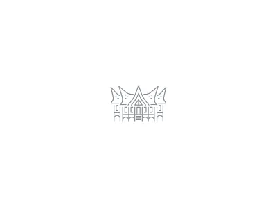 Landmark Illustration - Rumah Gadang at West Sumatra building google design house icon illustration indonesia landmark line art outline icon vector illustration