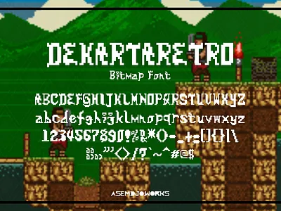 DEKARTARETRO FONT (2016) bhumitara bitmap dekartara design font font design game gamedev pendekar pixel pixelart retro