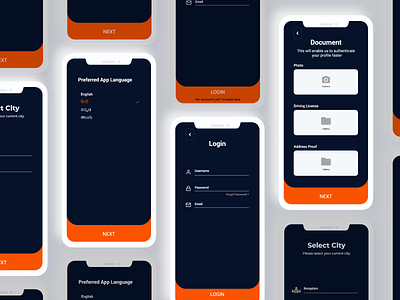 Login ( City, Language, Document ) - App adobe xd app branding city city branding colors dailyui dark ui design document doucment icon illustration languages login login design login form login page login screen mobile