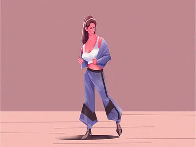 Fearless attitude character colour design fashion fearless females flat free girl girl illustration illustration minimal minimal art painting vector women