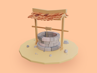 Low Poly Well blender 3d blender3d