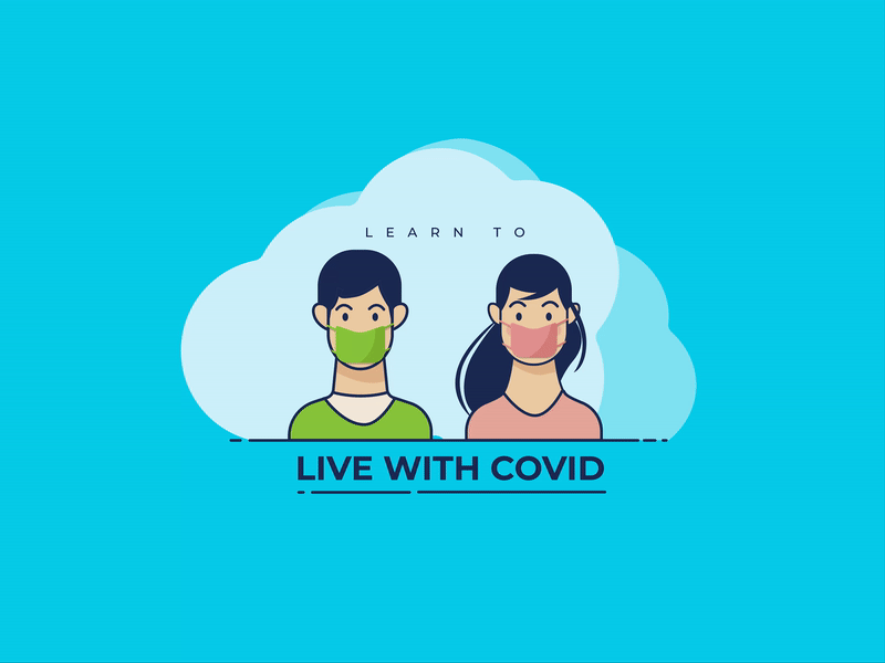 Learn to Live with COVID adobe illustrator app branding corona covid covid19 creative design design dribbble flat illustration illustrator learn to live with covid ux vector