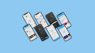 Location Based Services (LBS) app blue dailyui dark mode design illustration location app location tracker locations ui ux