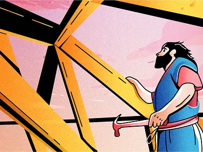 We need a Noah to get us through 2d adobe ark art bible character design flat illustration jesus noah noahs ark noise vector