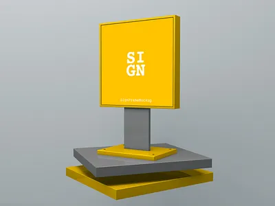 Sign Mockup c4d design frame iran mockup mockupdesign render shop sign