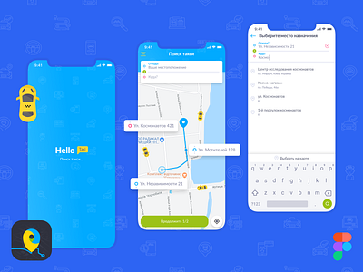 Taxi App – Hello Taxi app car design figma logo taxi ui