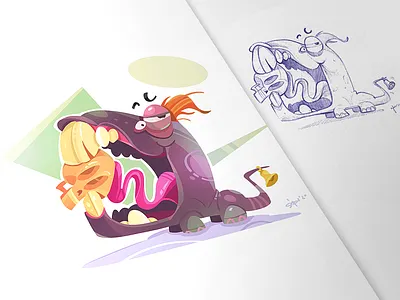 Delicious cartoon character characterdesign crazy delicious fun illustration monster skull spovv