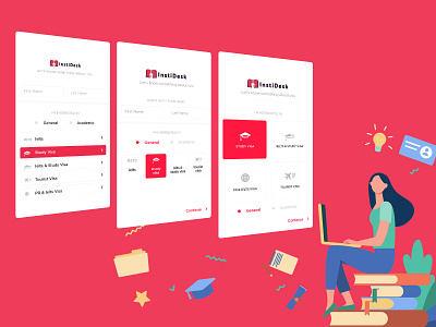 Education App UI animation app branding design icon illustration minimal typography vector website