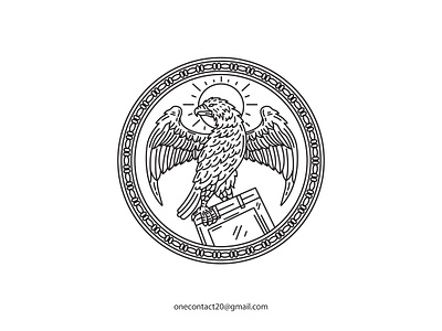 Eagle of Saint art background badge circle design drawn graphic hand drawn handline illustration line line art monoline monoline badge monoline design monoline logo outdoors outline symbol vector