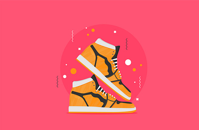 Sneakers design flat illustration man sneakers vector