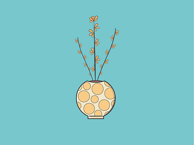 Plant VI art beginner blue design flat graphic graphicdesign illustration illustrator plant vase yellow