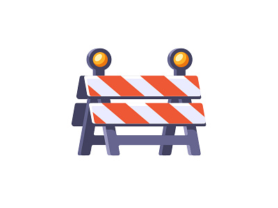 Traffic barricade barricade barrier construction daily design flat icon illustration repair road traffic vector