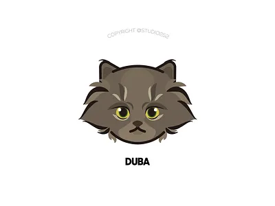 Duba the cat artwork cat character icon illustration logo vector