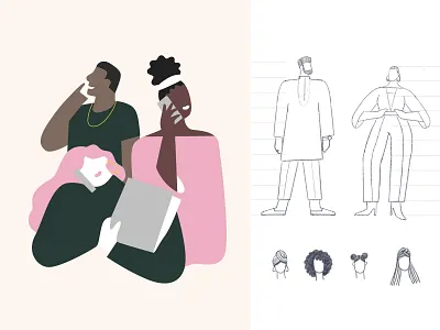 Majority Character Exploration | Brand Illustrations brand illustration character characterdesign diversity fintech illustration illustration process illustration style illustrator immigrants product illustration