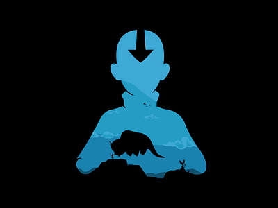 Aang, the last airbender aang airbender atlas avatar avatar design avatar the last airbender avatardesign blue design illustration illustrator shades tribute