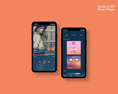 Daily UI 009 Music player - 2 app daily 100 challenge dailyui mobile music music app music player musicplayer orange player ui uidesign user interface design userinterface