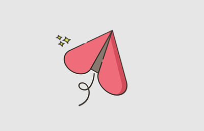 Heart Shaped Letter design flat heart icon illustration letter sent love ui ux