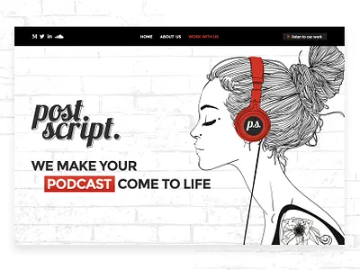 Post Script 99design audio creative design design modern design music ui web webdesign